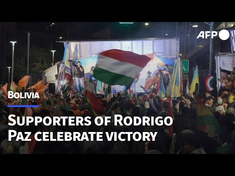 Supporters of Rodrigo Paz celebrate his victory in La Paz | AFP