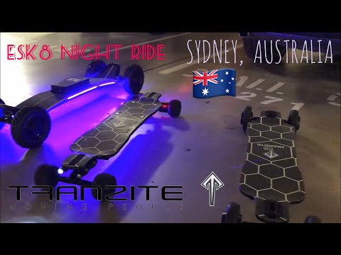 Tranzite EBoards intro - Sydney ESK8 Ride, Australia an epic Night Ride - Vlog No.153
