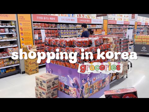 shopping in korea vlog 🇰🇷 grocery food haul with prices 🍠 cooking and snacks unboxing!