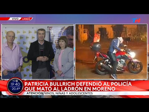 Patricia Bullrich defendió al policía que mató a un ladrón en Moreno: No puede estar detenido