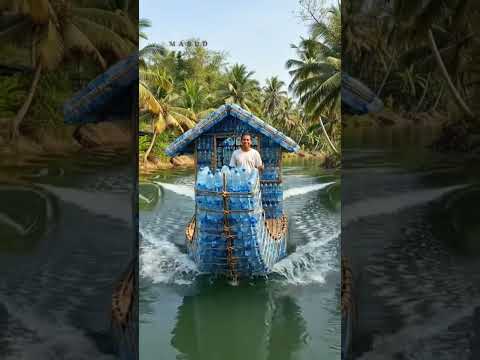 ১০ হাজার বোতাল দিয়ে নৌকা তৈরি।