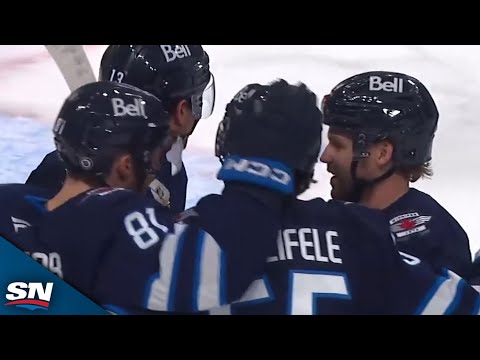 Jets Slick Passing Gives Mark Scheifele Wide-Open Net vs. Kings