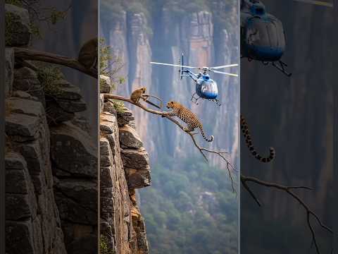 🐒 The Final Cut! 🔪 Leopard vs. Monkey Showdown Ends in Epic Fall 😱🚁