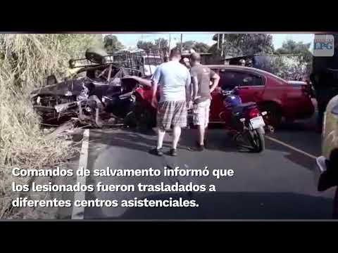 Seis personas lesionadas en accidente de tránsito en carretera a Agua Caliente, Soyapango