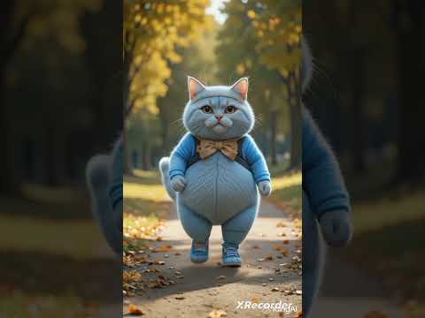cat ate too much food so he running for digest the food | #shorts #ai #cat #funny #viral #trending