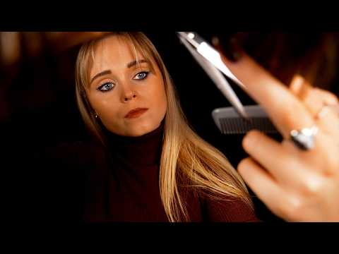 ASMR | Give you a much needed HAIRCUT and shaping your EYEBROWS too