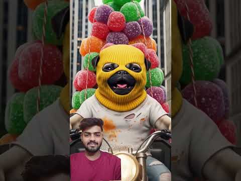 The poor pug and his puppy's orange airplane was destroyed by the cat. 😢 #pug #funny #cute