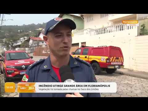 Incêndio atinge grande área de Florianópolis | Cotidiano | SCC Meio-Dia