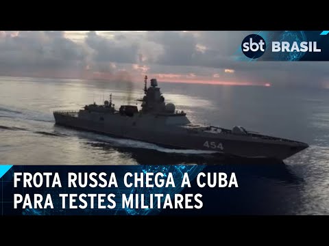 Navios de guerra e submarino nuclear da Rússia chegam a Cuba para exercícios | SBT Brasil (12/06/24)