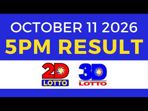 Lotto Result October 11 2026 5PM | Swertres EZ2 PCSO