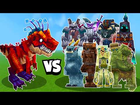 T-REX vs TODOS LOS MOBS | 1vs1 | BATALLAS de HYTALE