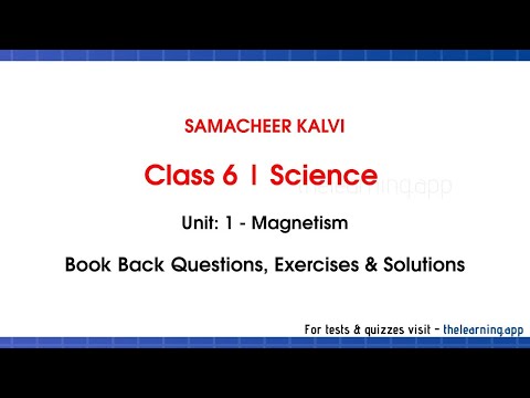 Magnetism Book Back Answers| Unit 1 | Class 6 | Term 3 | Physics | Science | Samacheer Kalvi