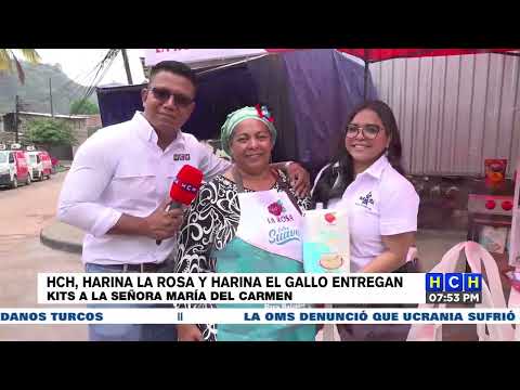 HCH, Harina la Rosa, y harina El Gallo entregan kits a la señora María del Carmen