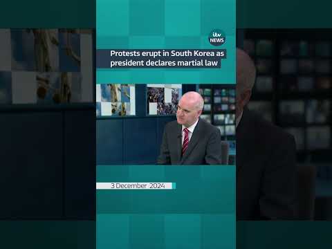 Protests erupt in South Korea as president declares martial law #itvnews