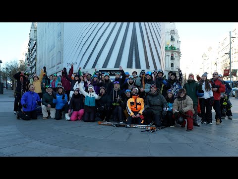 Grandvalira reúne a decenas de esquiadores en plena Gran Vía de Madrid