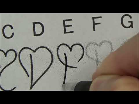 How to write heart font alphabet