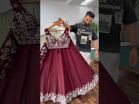 Beautiful Maroon color Sequence Embroidery work Lehenga choli for Wedding Function