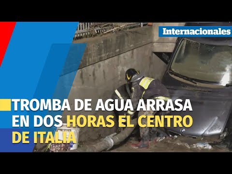 Una tromba de agua arrasa en dos horas el centro de Italia