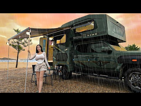 🚐 Luxury Motorhome Camping in the Rain
