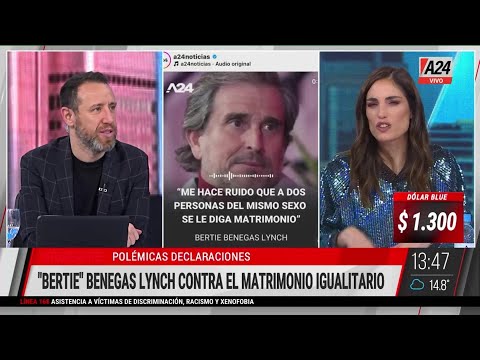 Polémicas declaraciones de Bertie Benegas Lynch contra el matrimonio igualitario