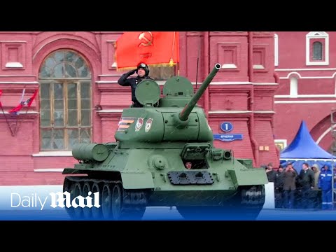 Single tank at Victory Parade as Russia faces 'difficult period'