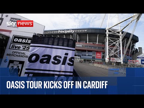As close as you can get without having a ticket! Oasis fans arrive for first reunion tour date