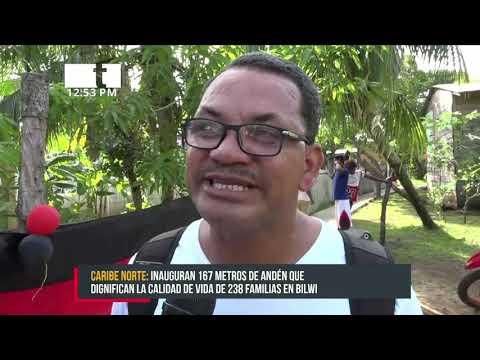 Inauguran 167 metros de andén peatonal en Bilwi - Nicaragua