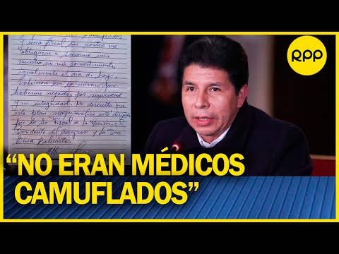 Medicina Legal: Castillo se negó a pasar examen toxicológico ante químicos forenses IDENTIFICADOS