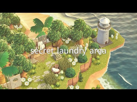 【あつ森】緑生い茂る自然島 秘密のランドリースポット | lighthouse and secret laundry area | Animal Crossing New Horizons