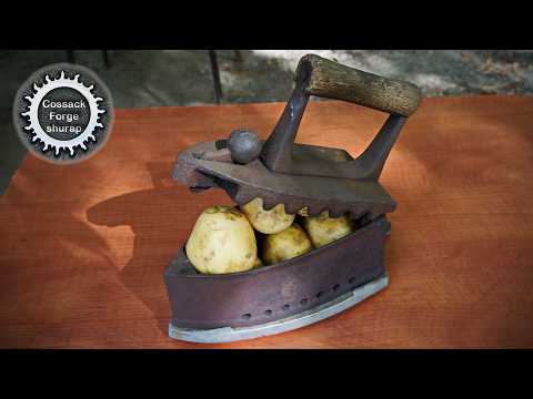 How to cook baked potatoes in an iron. Blacksmith's Kitchen.