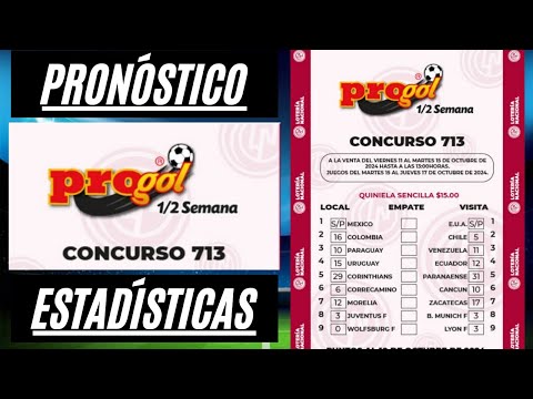 PROGOL MEDIA SEMANA #713 PRONÓSTICO, ESTADÍSTICAS(JUGADA SENCILLA, 3 DOBLES Y 2 TRIPLES ¡SUSCRIBETE!