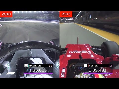 Singapore Pole Laps Compared: Hamilton in 2018 vs Vettel in 2017