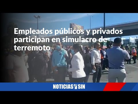 Empleados públicos y privados de Santiago participan en simulacro de terremoto