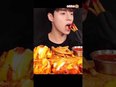 Satisfying Bites SPICY CHEESE FRIED CHICKEN, FRENCH FRIES ©️ DDM ASMR 땅규