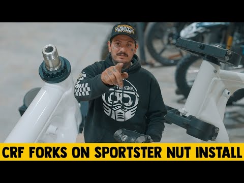 Dirtbike Forks on Sportster Conversion Nut Install