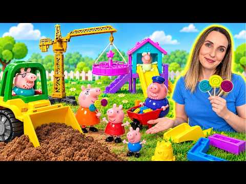 Свинка Пеппа будує новий майданчик | Розпаковка кімнат свинки Пеппи та сестрички Іві українською