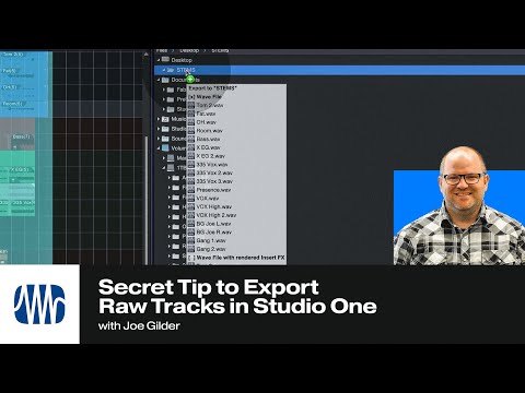 Secret Tip to Export Raw Tracks in Studio One | PreSonus