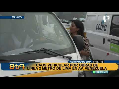 Cercado de Lima: caos vehicular por obras de la Línea 2 del Metro de Lima en la av. Venezuela