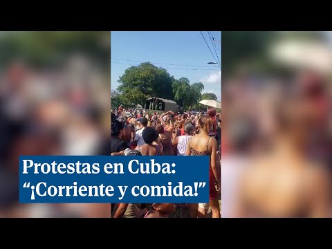 Cientos de cubanos reclaman corriente y comida en las calles de Santiago