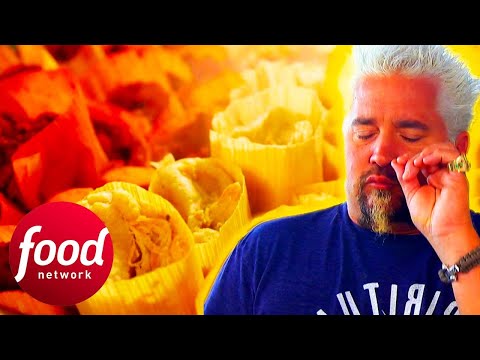 Guy Indulges In Authentic Carnitas Tamales That “Taste Of Home!” | Diners Drive-Ins & Dives