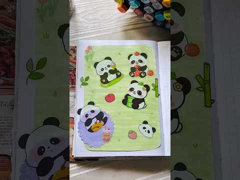നിങ്ങൾക് stickers ഇഷ്ടാണോ 😍 #diy #art #craft #journal #sticker #panda #shorts #shortvideo #viral