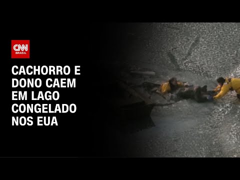 Cachorro e dono caem em lago congelado nos EUA | LIVE CNN