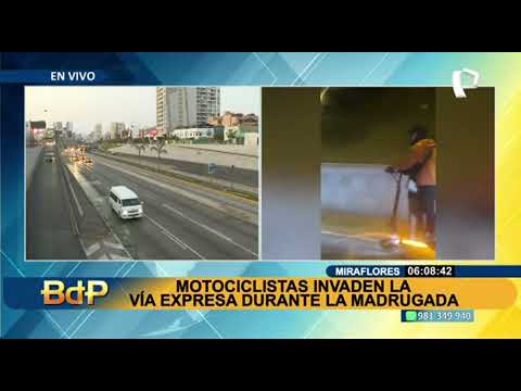 Miraflores: Motociclistas invaden vía Expresa a cualquier hora del día