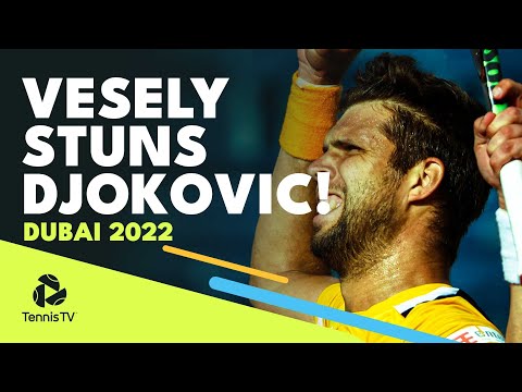 Tennis 🎾 Vesely STUNS Djokovic To End Reign At World No. 1! | Dubai 2022 highlights