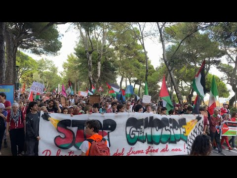 Thousands protest Israel's siege of Gaza near Venice Film Festival | AFP