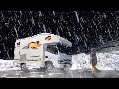 【雪中車中泊】1泊で3県をまたぐ特別な旅｜凍てつく雪夜は悶絶！贅沢鍋｜キャンピングカー車中泊