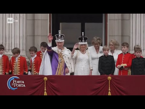 La corona di Camilla in Parlamento eredità di Elisabetta - Porta a porta 09/11/2023