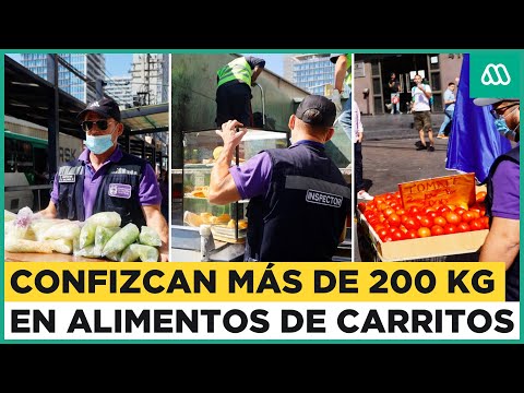 Vendían pollos, empanadas y hasta ensaladas: Confiscan carros de comida en Estación Central