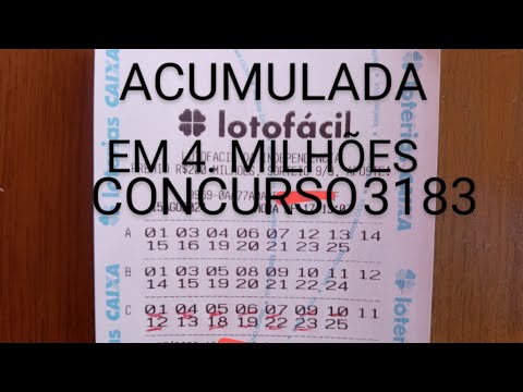 LOTOFACIL ACUMULADA 4 MILHOES CONCURSO 3183