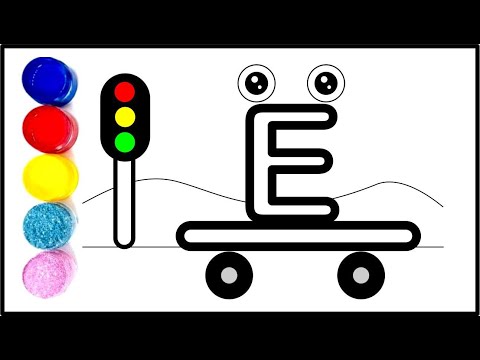 Letter E Drawing for Kids | Learn to Draw Letter E | Draw Cute Letter E